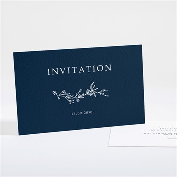 Carton d'invitation mariage bleu minéral accordéon