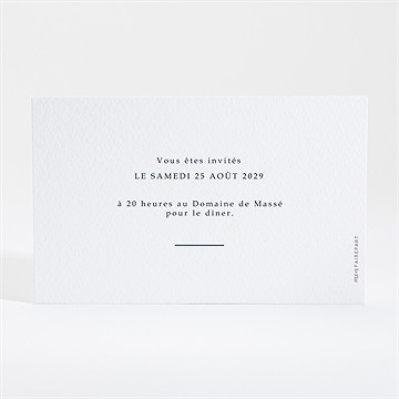 Carton d'invitation mariage bleu minéral - Dos du carton