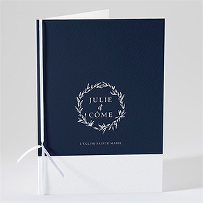 Livret de messe mariage bleu minéral