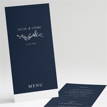 Menu mariage bleu minéral