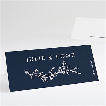 Marque-place mariage bleu minéral