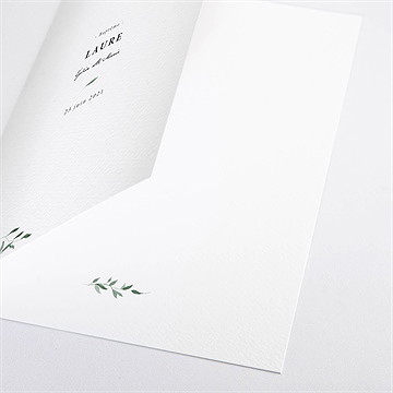 Livret de messe baptême décoration végétale - Détail du livret