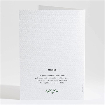 Livret de messe baptême décoration végétale - Dos du livret