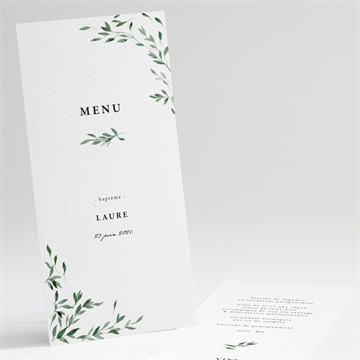 Menu baptême décoration végétale