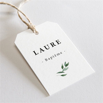 Etiquette baptême décoration végétale