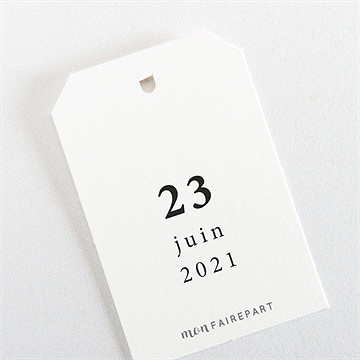 Etiquette baptême décoration végétale - Dos de l'étiquette