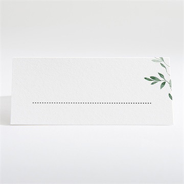 Marque-place baptême décoration végétale - Dos du marque-place