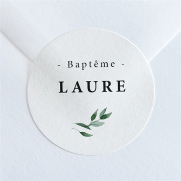 Sticker baptême décoration végétale