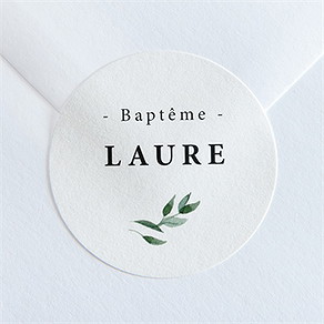 Sticker baptême décoration végétale