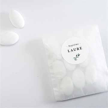 Sticker baptême décoration végétale - Mise en situation