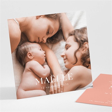 Faire-part naissance simple incrustation