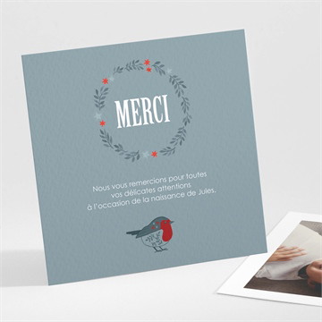 Remerciement naissance composition d'hiver