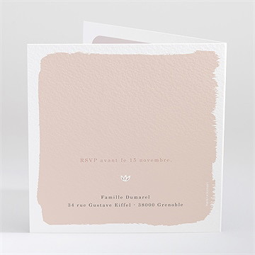 Faire-part de baptême profil de colombe - Dos du faire-part