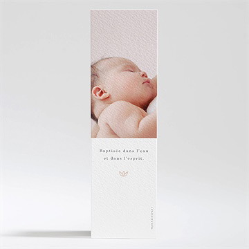 Signet baptême profil de colombe - Dos du signet