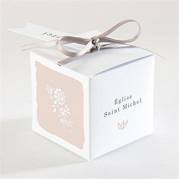 Boîte de dragées baptême profil de colombe - Dos de la boîte