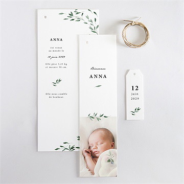 Faire-part naissance douceur végétale - Vue d'ensemble