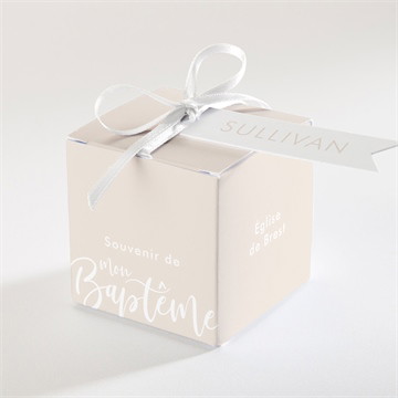 Boîte de dragées baptême lettre de cuivre