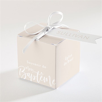 Boîte de dragées baptême lettre de cuivre