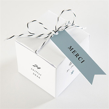 Boîte de dragées baptême paix et joie ! - Dessus de la boîte