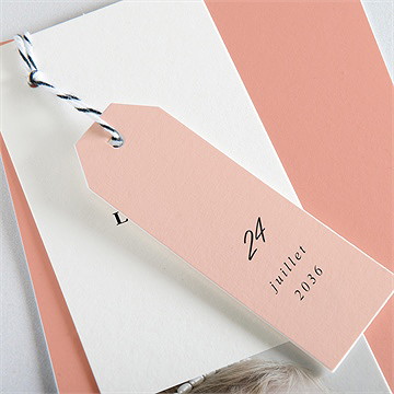 Faire-part de baptême millefeuille de rose - Détail du faire-part