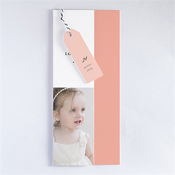 Faire-part de baptême millefeuille de rose - Faire-part assemblé