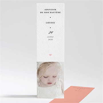 Signet baptême millefeuille de rose