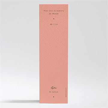 Signet baptême millefeuille de rose - Dos du signet