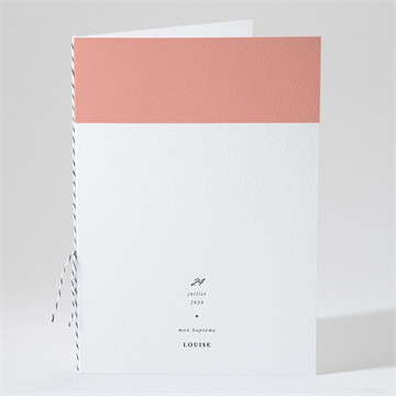 Livret de messe baptême millefeuille de rose