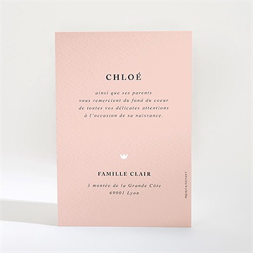 Remerciement naissance belle histoire - Dos de la carte