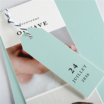 Faire-part naissance douce superposition - Détail du faire-part