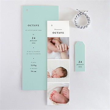 Faire-part naissance douce superposition - Vue d'ensemble