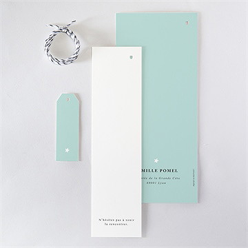 Faire-part naissance douce superposition - Dos du faire-part