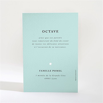 Remerciement naissance douce superposition - Dos de la carte