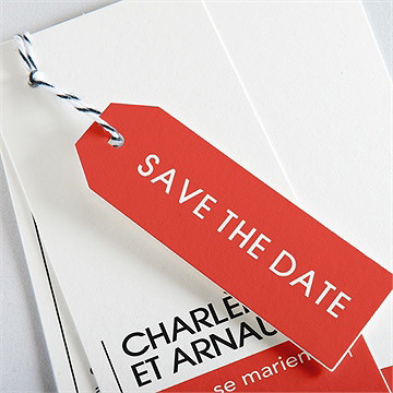 Faire-part mariage empreinte graphique - Détail du faire-part