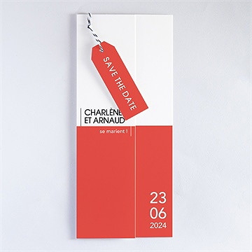 Faire-part mariage empreinte graphique - Faire-part assemblé