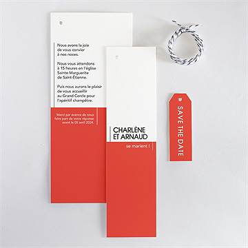 Faire-part mariage empreinte graphique - Vue d'ensemble