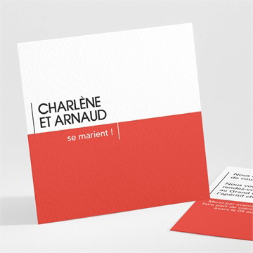Carton d'invitation mariage empreinte graphique
