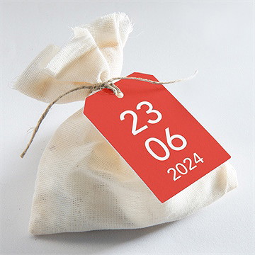 Etiquette mariage empreinte graphique - Mise en situation