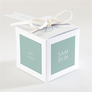 Boîte de dragées baptême sceau chic - Dos de la boîte
