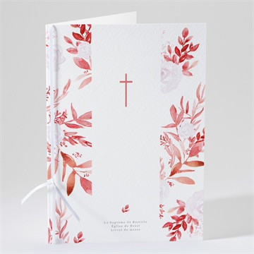 Livret de messe baptême initiale en cuivre végétal