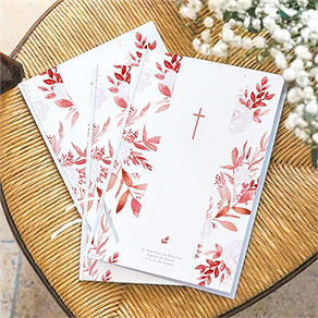 Livret de messe baptême initiale en cuivre végétal