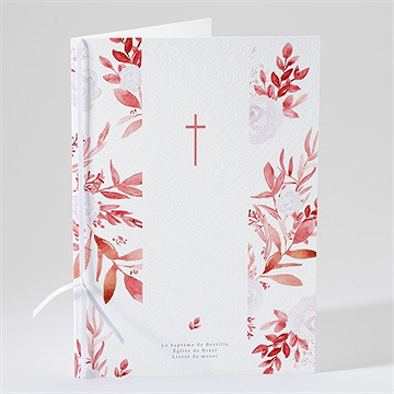 Livret de messe baptême initiale en cuivre végétal