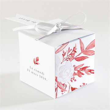 Boîte de dragées baptême initiale en cuivre végétal - Dos de la boîte