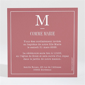 Faire-part de baptême polaroid chic ! - Dos du faire-part