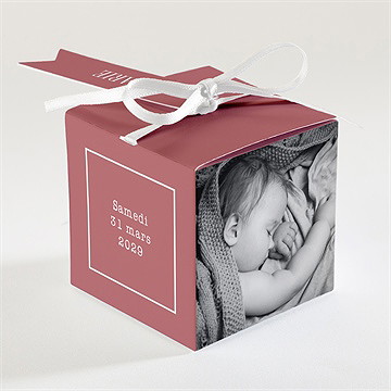 Boîte de dragées baptême polaroid chic ! - Dos de la boîte