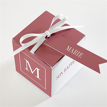 Boîte de dragées baptême polaroid chic ! - Dessus de la boîte