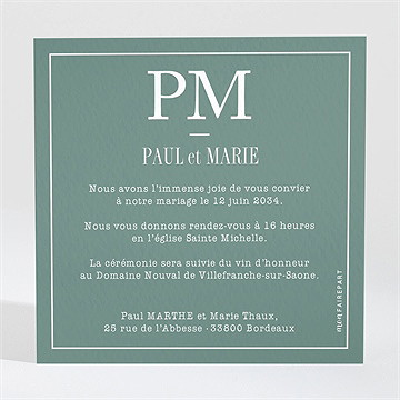 Faire-part mariage se serrer fort - Dos du faire-part