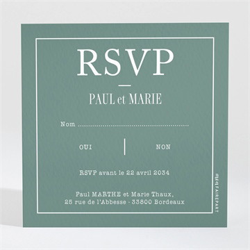 Carton réponse mariage se serrer fort