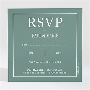Carton réponse mariage se serrer fort