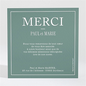 Remerciement mariage se serrer fort - Dos de la carte